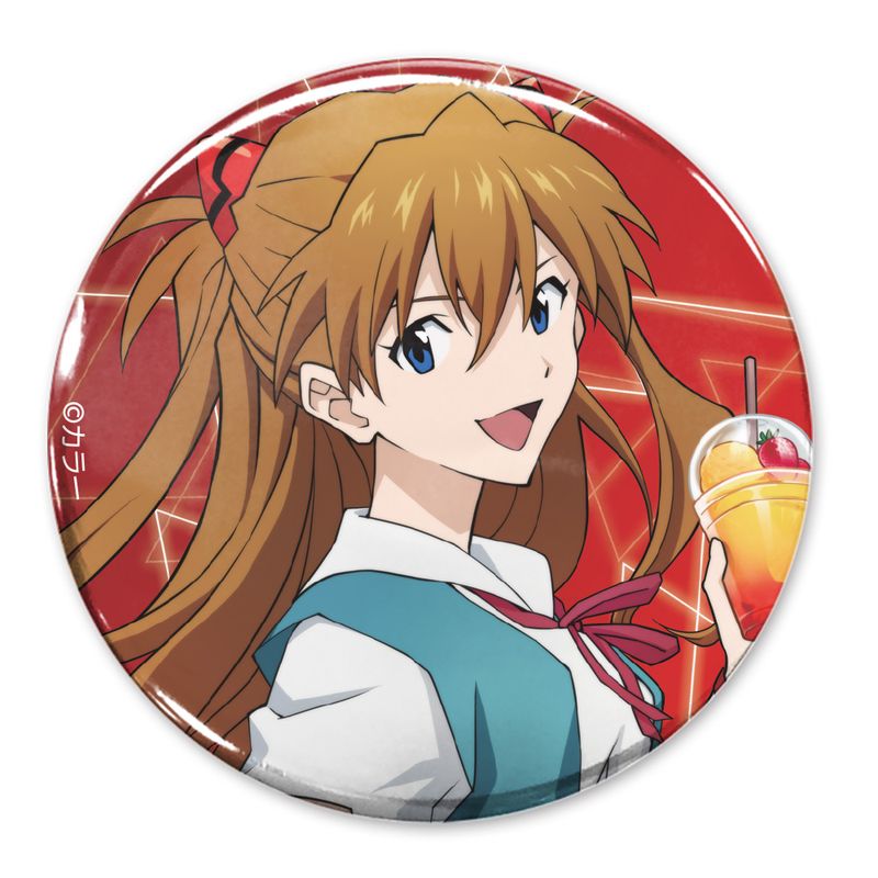 EVANGELION_描き下ろし 式波・アスカ・ラングレー 65mm缶バッジ 制服