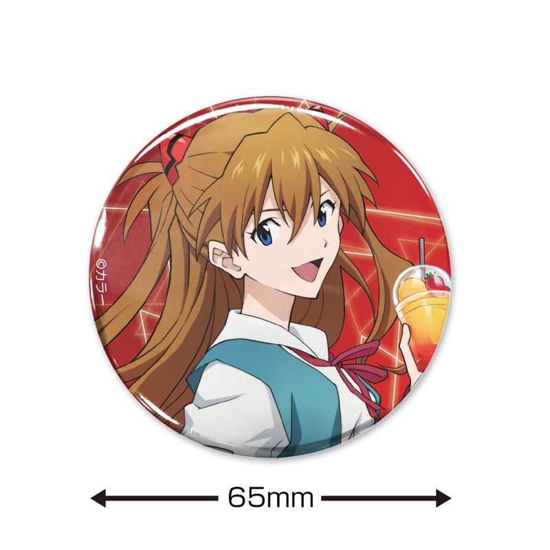 エヴァンゲリオン evacolon picnic 缶バッジ アスカ せきやゆりえ EVANGELION_描き下ろし 式波・アスカ・ラングレー 65mm缶バッジ 制服