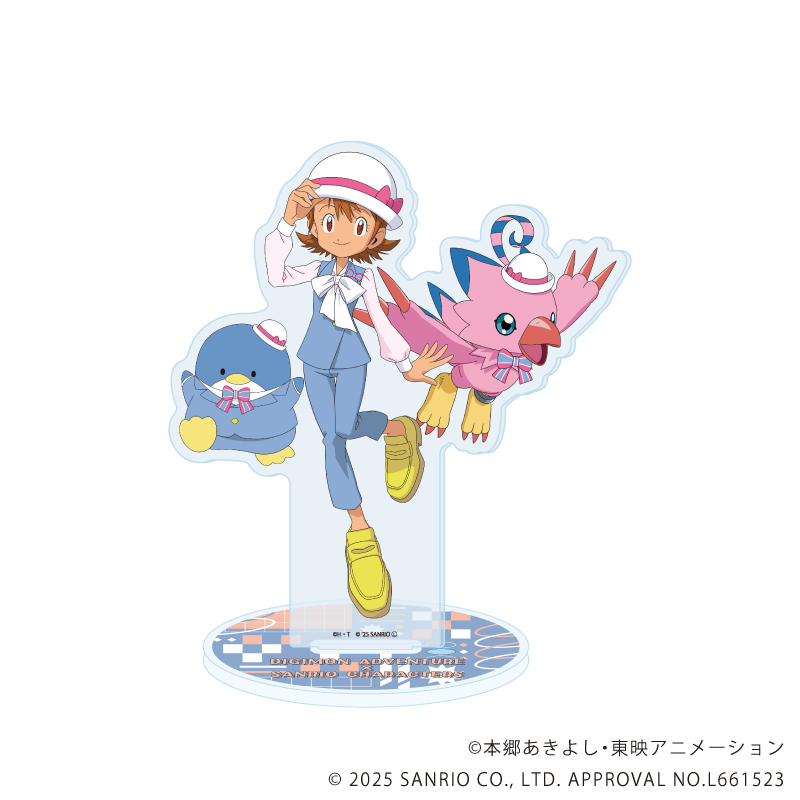 デジモンアドベンチャー×サンリオキャラクターズ_アクリルスタンド03/武之内空＆ピヨモン×タキシードサム(コラボイラスト)
