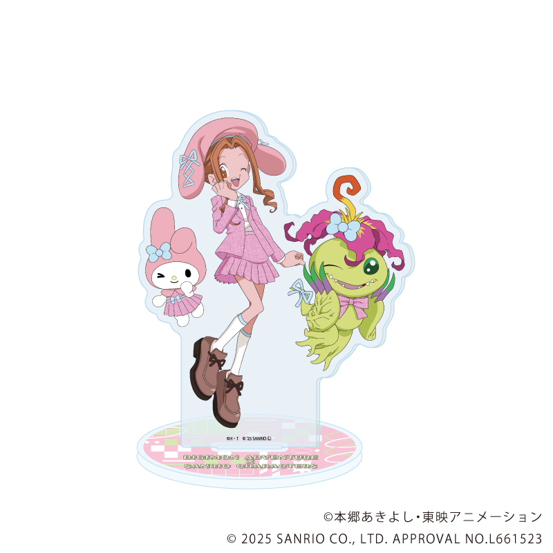 デジモンアドベンチャー×サンリオキャラクターズ_アクリルスタンド05/太刀川ミミ＆パルモン×マイメロディ(コラボイラスト)