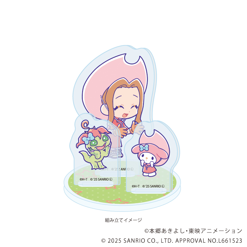 デジモンアドベンチャー×サンリオキャラクターズ_アクリルスタンドプレート05/太刀川ミミ＆パルモン×マイメロディ(コラボイラスト)