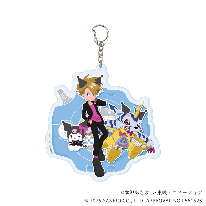 デジモンアドベンチャー×サンリオキャラクターズ_デカアクリルキーホルダー02/石田ヤマト＆ガブモン×クロミ(コラボイラスト)