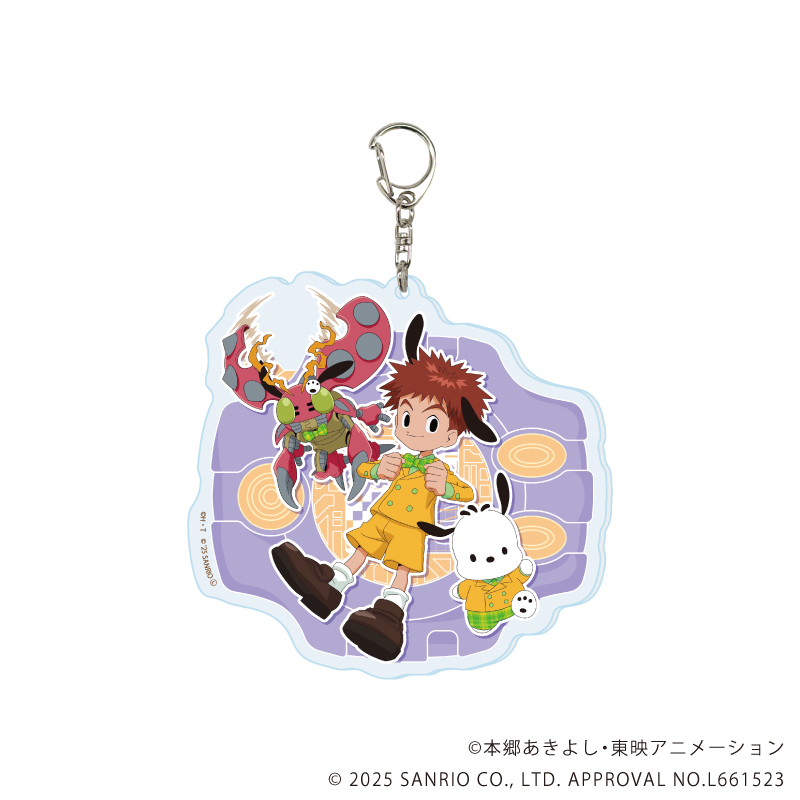 デジモンアドベンチャー×サンリオキャラクターズ_デカアクリルキーホルダー04/泉光子郎＆テントモン×ポチャッコ(コラボイラスト)