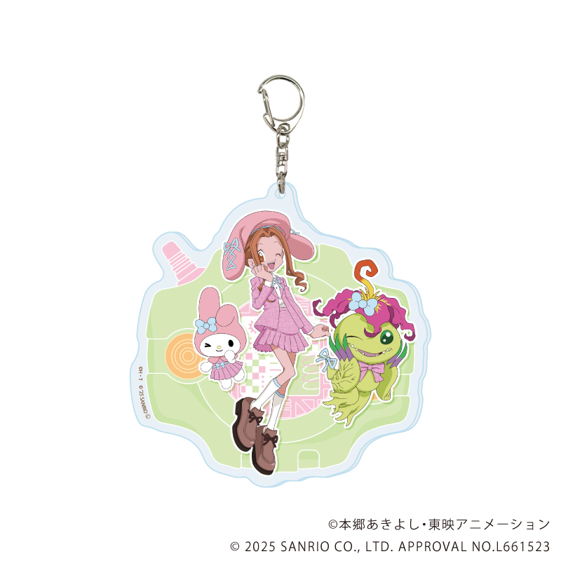 デジモンアドベンチャー×サンリオキャラクターズ_デカアクリルキーホルダー05/太刀川ミミ＆パルモン×マイメロディ(コラボイラスト)