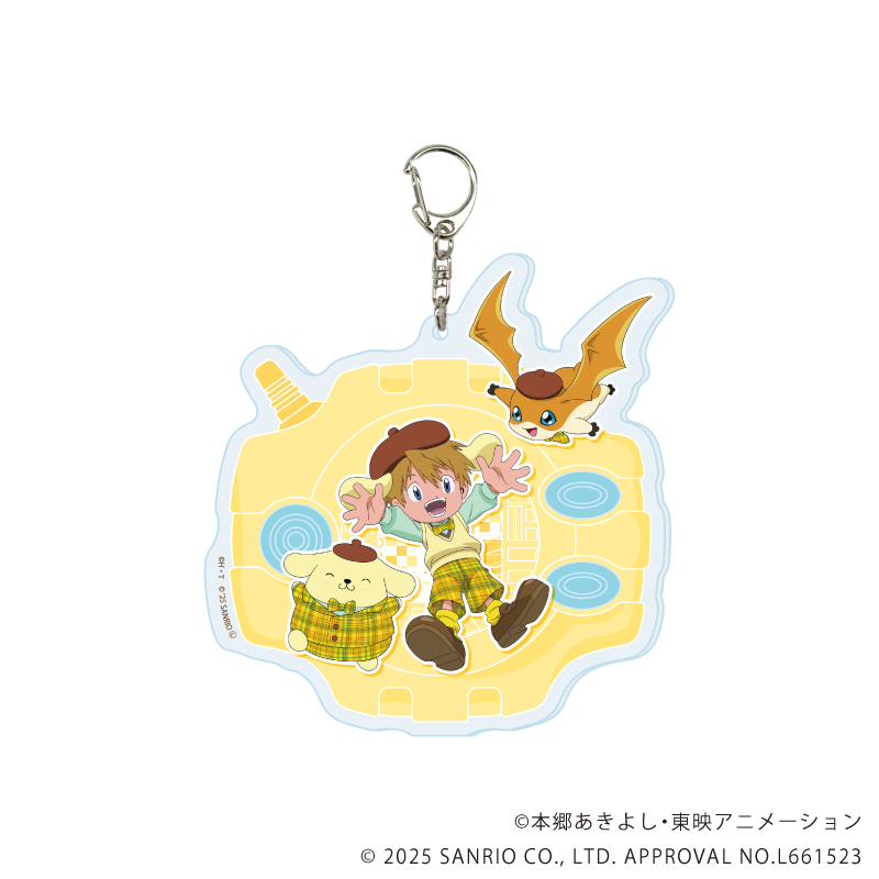 デジモンアドベンチャー×サンリオキャラクターズ_デカアクリルキーホルダー07/高石タケル＆パタモン×ポムポムプリン(コラボイラスト)