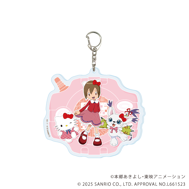 デジモンアドベンチャー×サンリオキャラクターズ_デカアクリルキーホルダー08/八神ヒカリ＆テイルモン×ハローキティ(コラボイラスト)