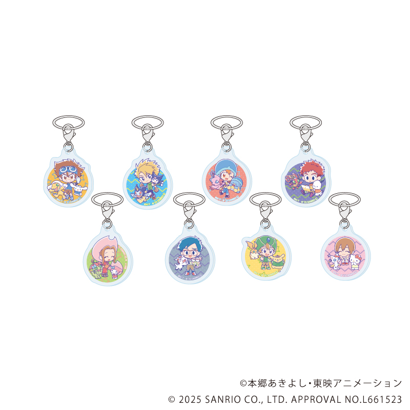 デジモンアドベンチャー×サンリオキャラクターズ_めじるしチャーム01/コンプリートセット(全8種)(コラボイラスト)【コンプリートセット/8個入り】