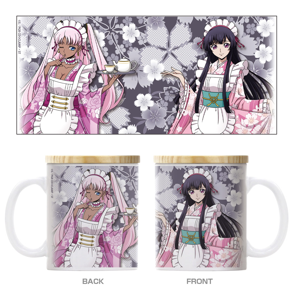 コードギアス 奪還のロゼ_描き下ろし サクヤ&キャサリン フタ付きフルカラーマグカップ 和風メイドVer.
