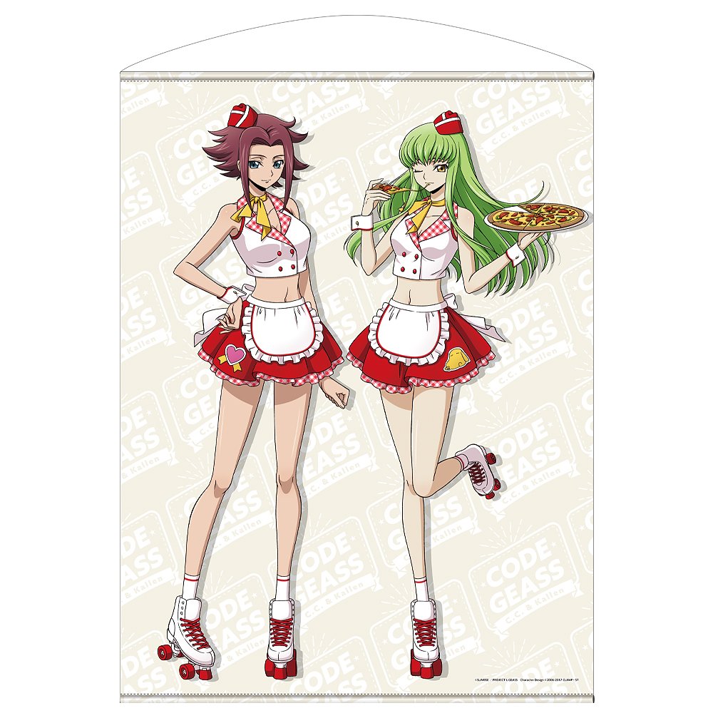 コードギアス 反逆のルルーシュ_描き下ろし C.C.&カレン 100cmタペストリー アメリカンダイナーVer.