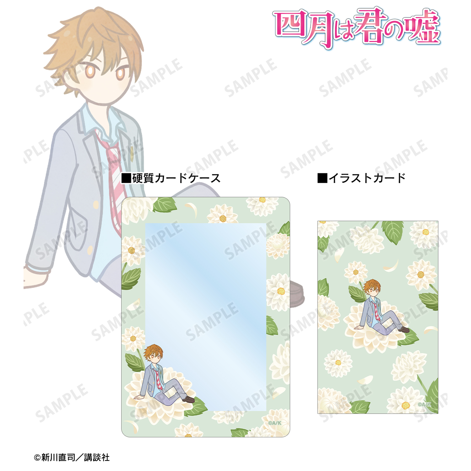 四月は君の嘘_渡亮太 Botania イラストカード&B8硬質ケースセット