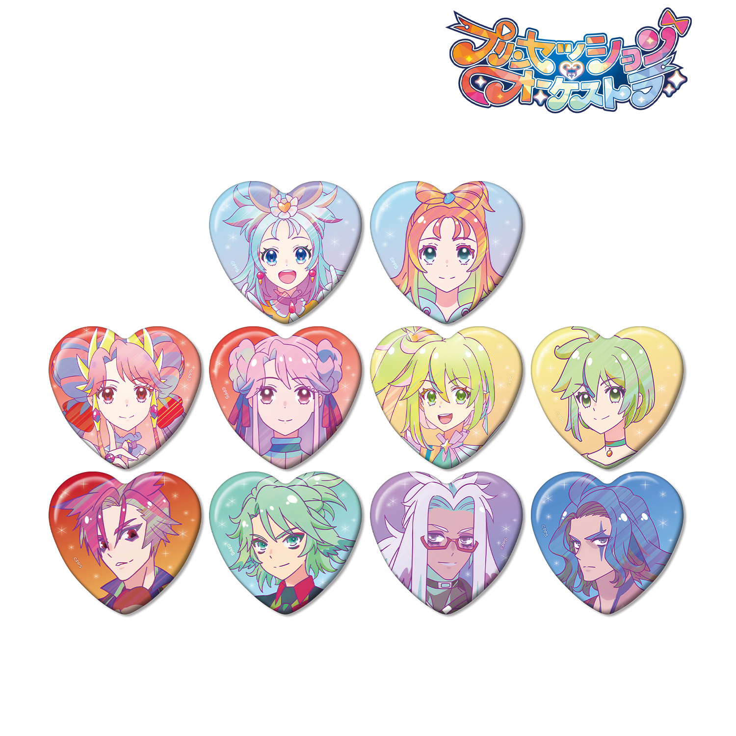 プリンセッション・オーケストラ_トレーディング Ani-Art clear label ハート型缶バッジ(単位/コンプリートBOX)【コンプリートBOX/10個入り】