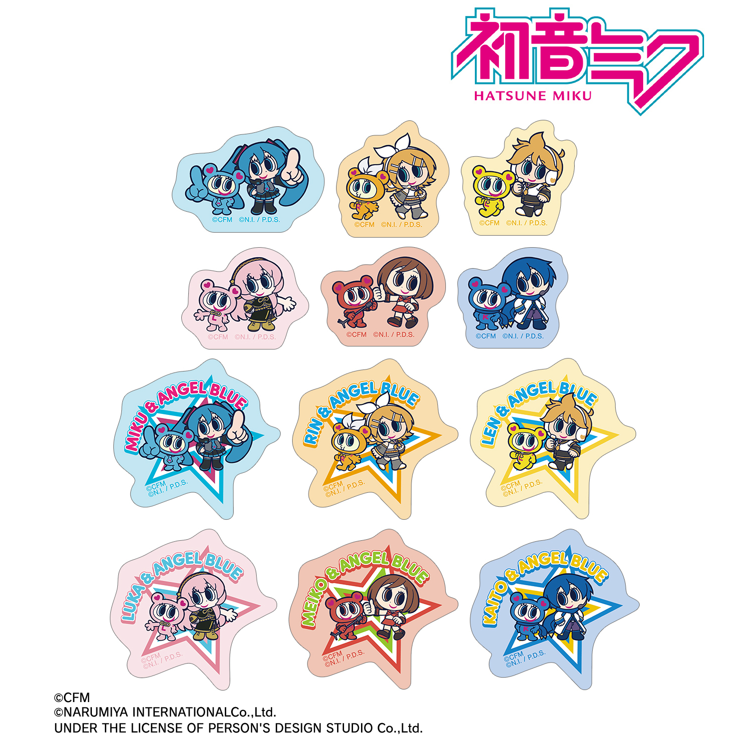 初音ミク_ANGEL BLUEコラボ 描き起こし フレークシール ver.B