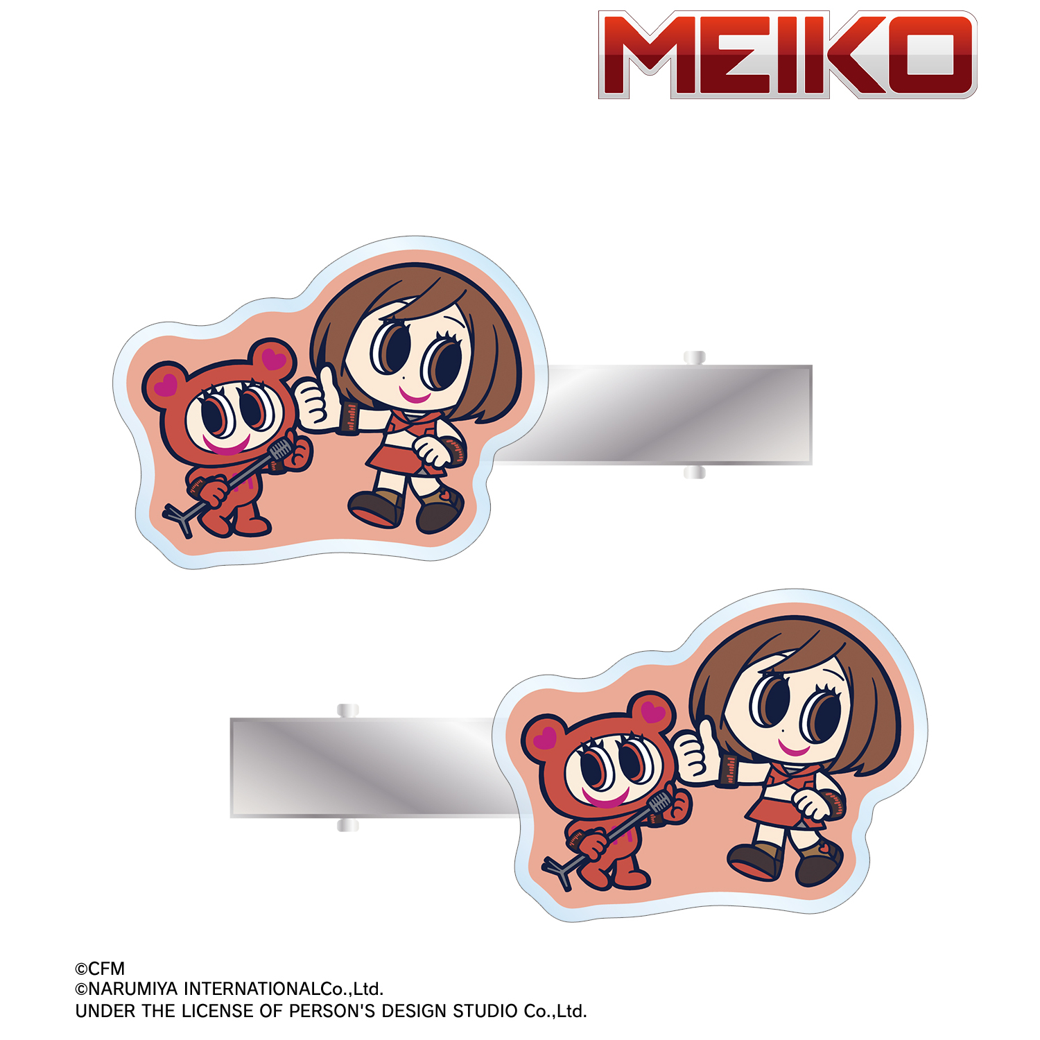 初音ミク_ANGEL BLUEコラボ 描き起こし MEIKO&ナカムラくん アクリルヘアクリップ2個セット