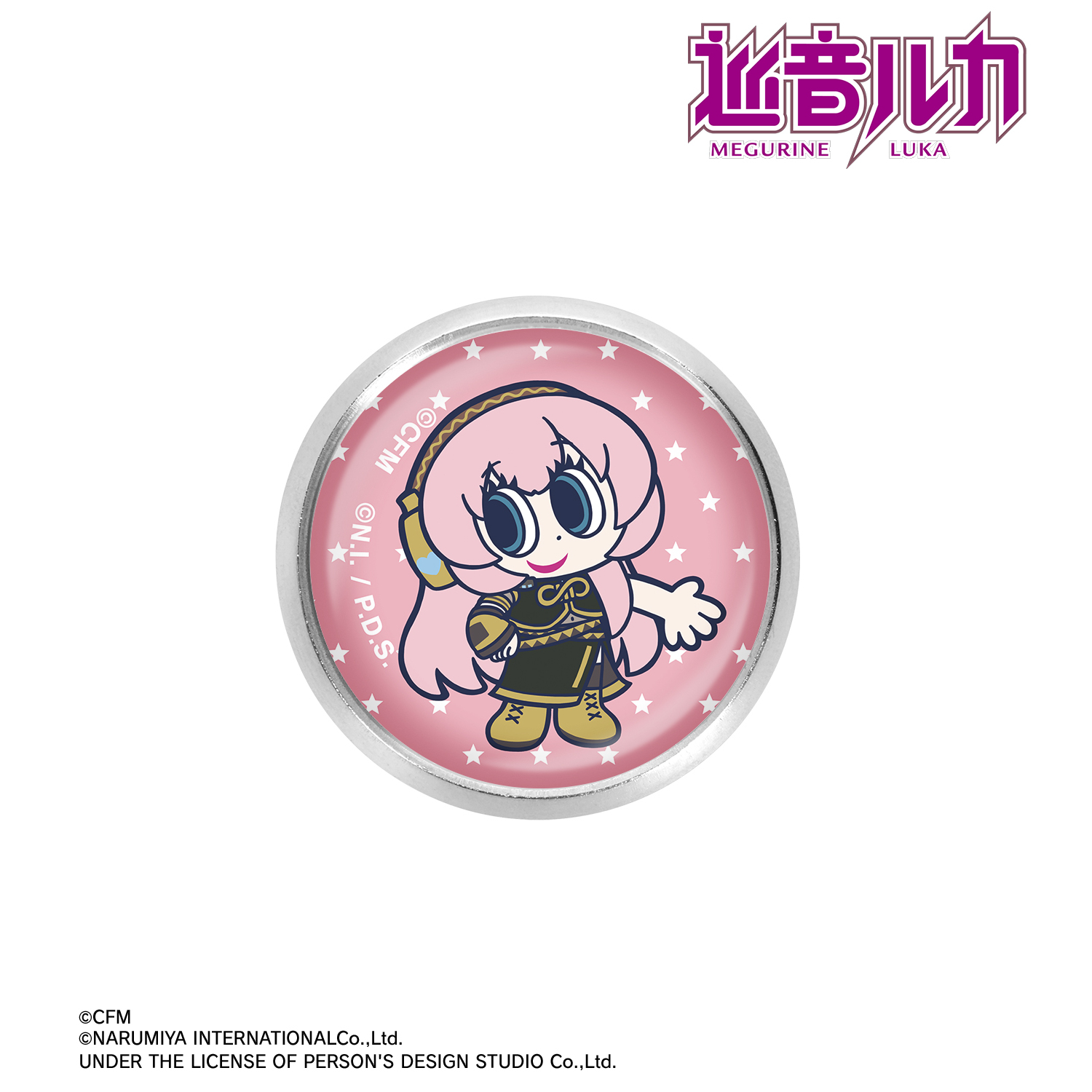 初音ミク_ANGEL BLUEコラボ 描き起こし 巡音ルカ ガラスマグネットピンバッジ