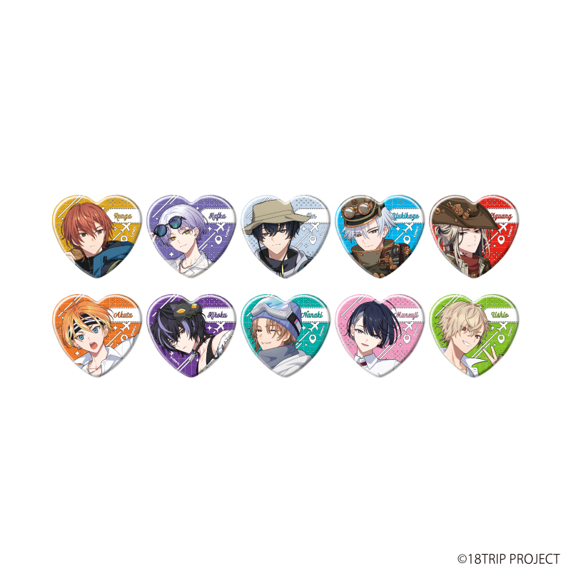 18TRIP_ハート型缶バッジ (公式イラスト) | j-hobby Collection
