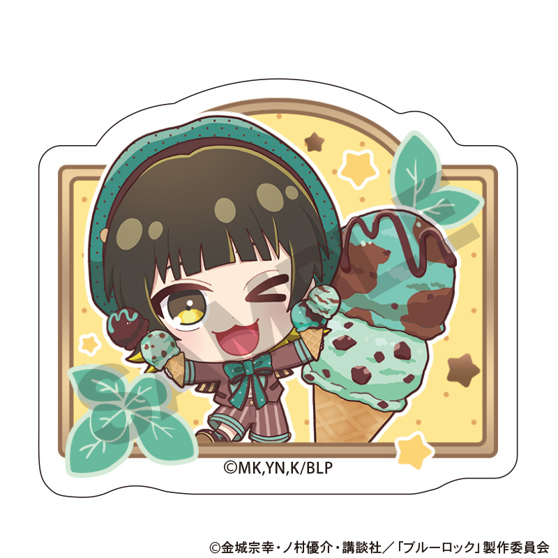 ブルーロック_アクリルヘアクリップ　蜂楽廻　きゃらペコチョコミント