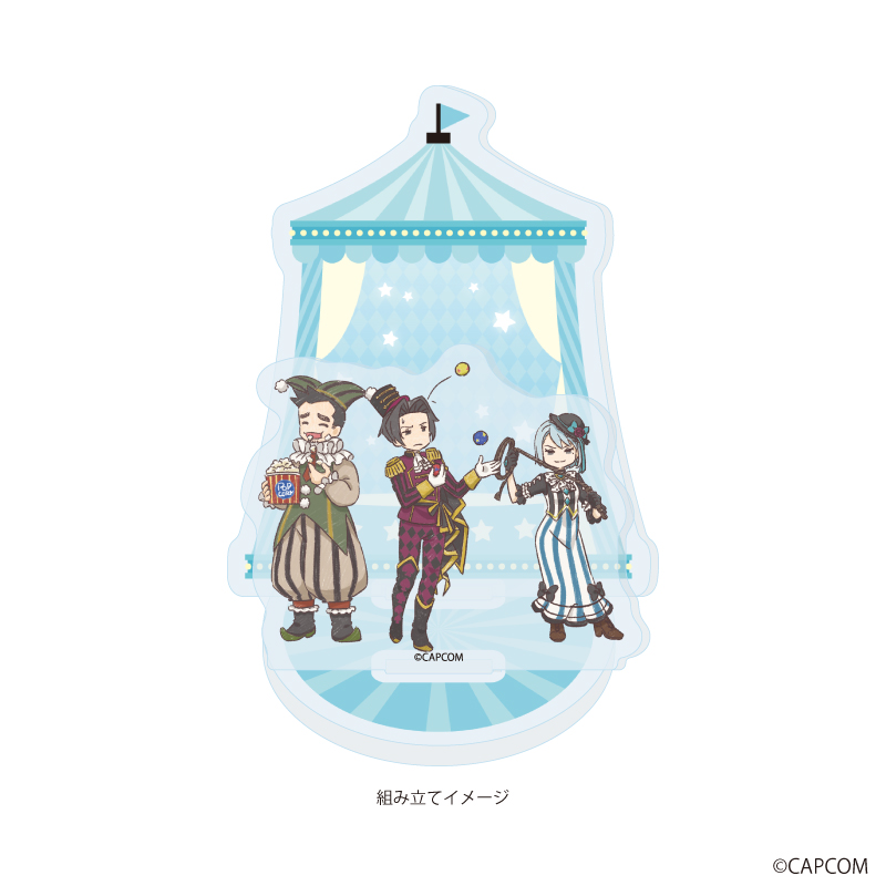 逆転裁判シリーズ_アクリルスタンドプレート02/御剣　怜侍&糸鋸　圭介&狩魔　冥 サーカスver.(グラフアートイラスト)