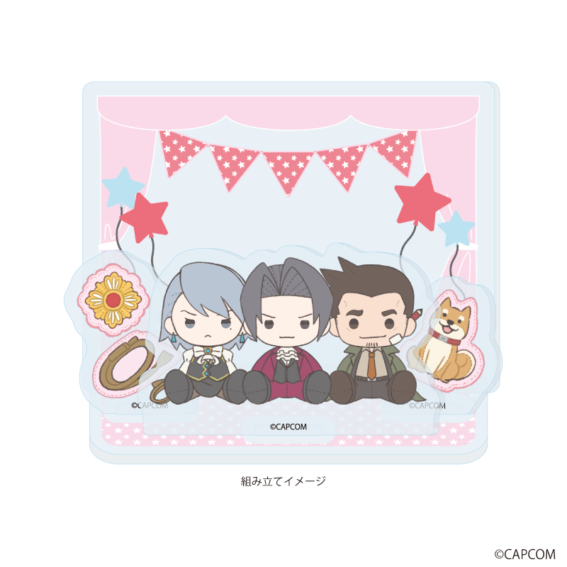 逆転裁判シリーズ_アクリルスタンドプレート06/御剣　怜侍&糸鋸　圭介&狩魔　冥(ぽてぬいアート)