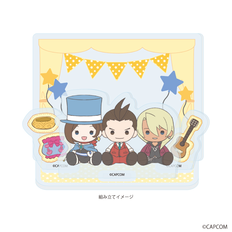 逆転裁判シリーズ_アクリルスタンドプレート07/王泥喜 法介&成歩堂 みぬき&牙琉 響也(ぽてぬいアート)