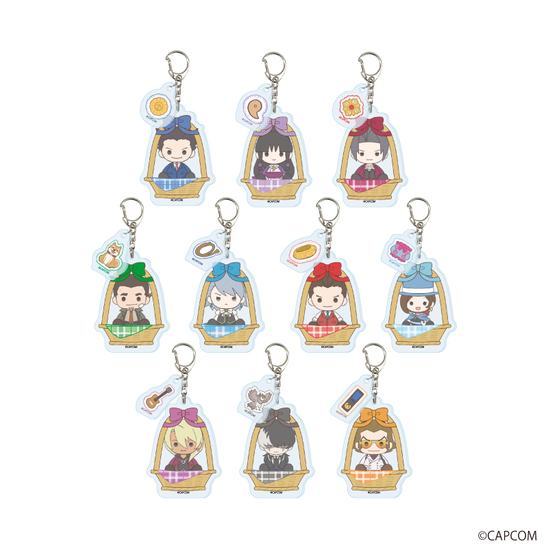 逆転裁判シリーズ_パーツ付きアクリルキーホルダー01/コンプリートセット(全10種)(ぽてぬいアート)【コンプリートセット/10個入り】