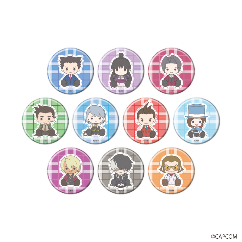 逆転裁判シリーズ_缶バッジ02/コンプリートセット(全10種)(ぽてぬいアート)【コンプリートセット/10個入り】