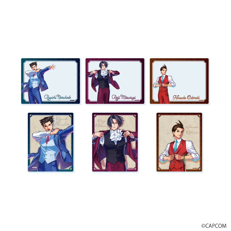 逆転裁判シリーズ_アクリルカード01/コンプリートセット(全6種)(描き起こしイラスト)【コンプリートセット/6個入り】