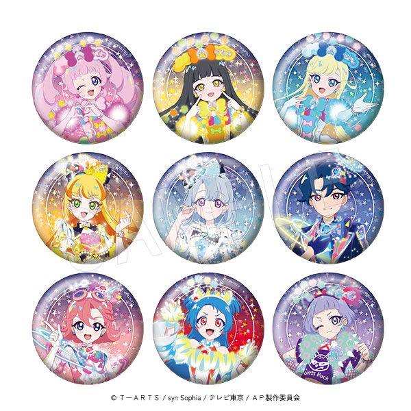ひみつのアイプリ_トレーディングホロ缶バッジ【OPP/9個入り