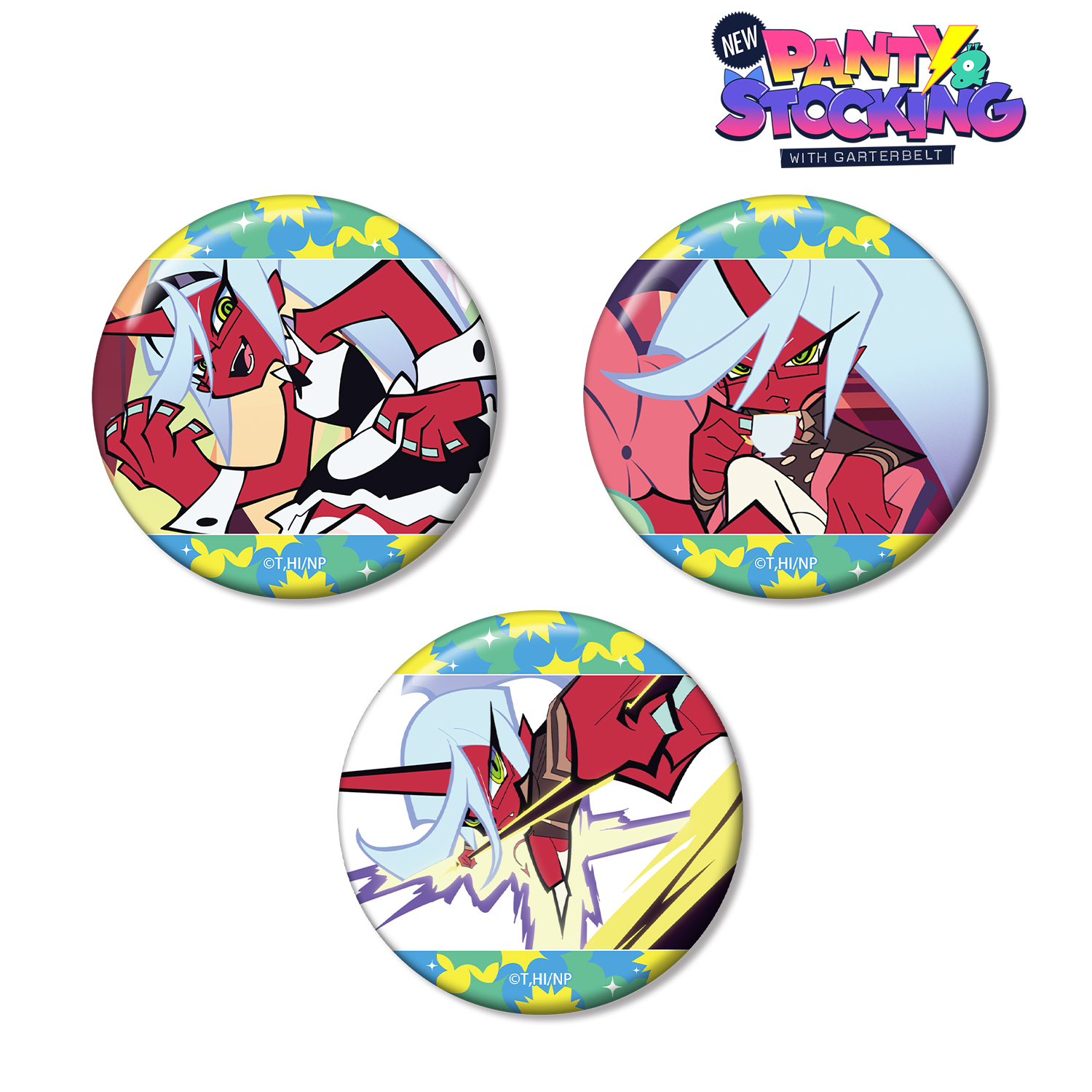 New PANTY ＆ STOCKING with GARTERBELT_ニーソックス 場面写缶バッジ3個セット