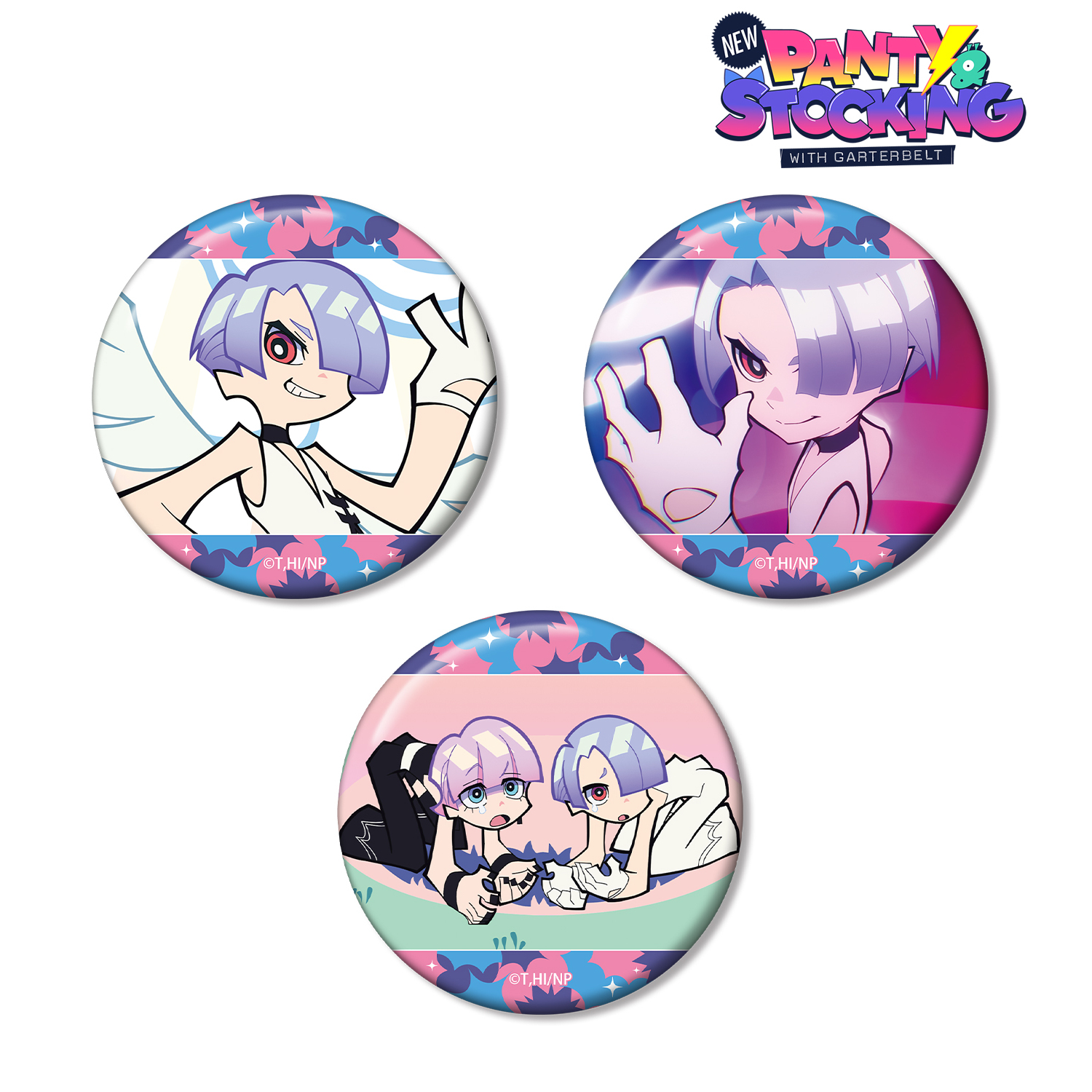 New PANTY ＆ STOCKING with GARTERBELT_ポリエステル 場面写缶バッジ3個セット
