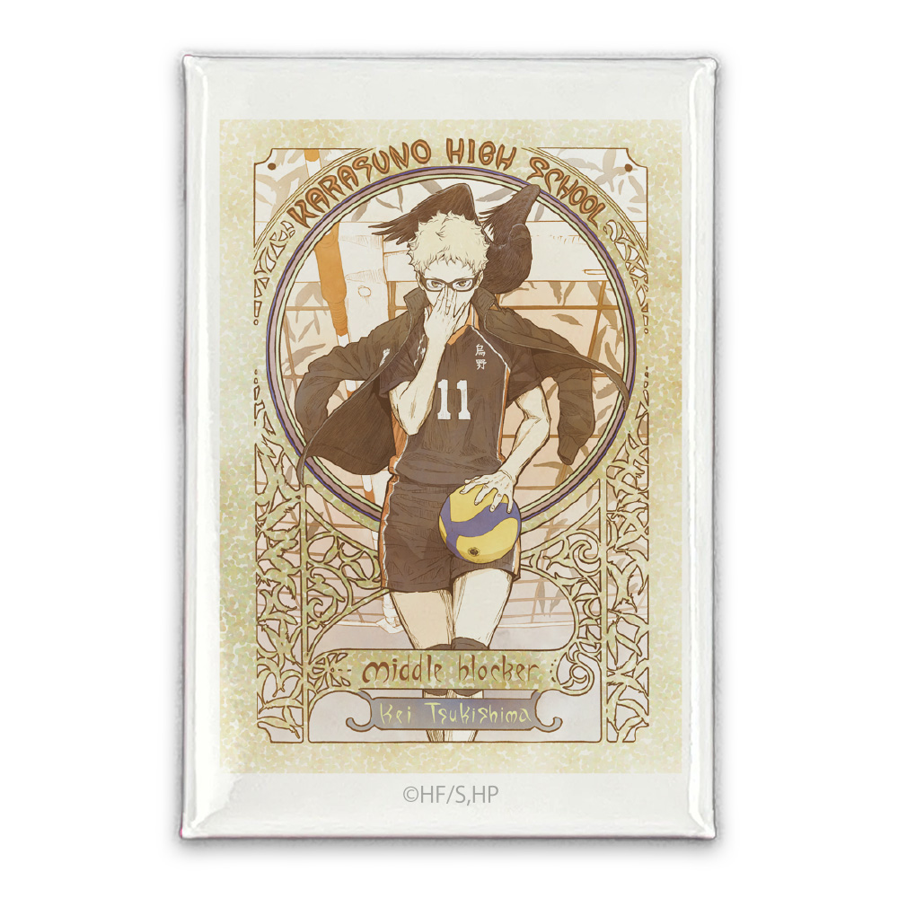 ハイキュー!!_月島 蛍 スクエア缶バッジ 飛翔Ver.