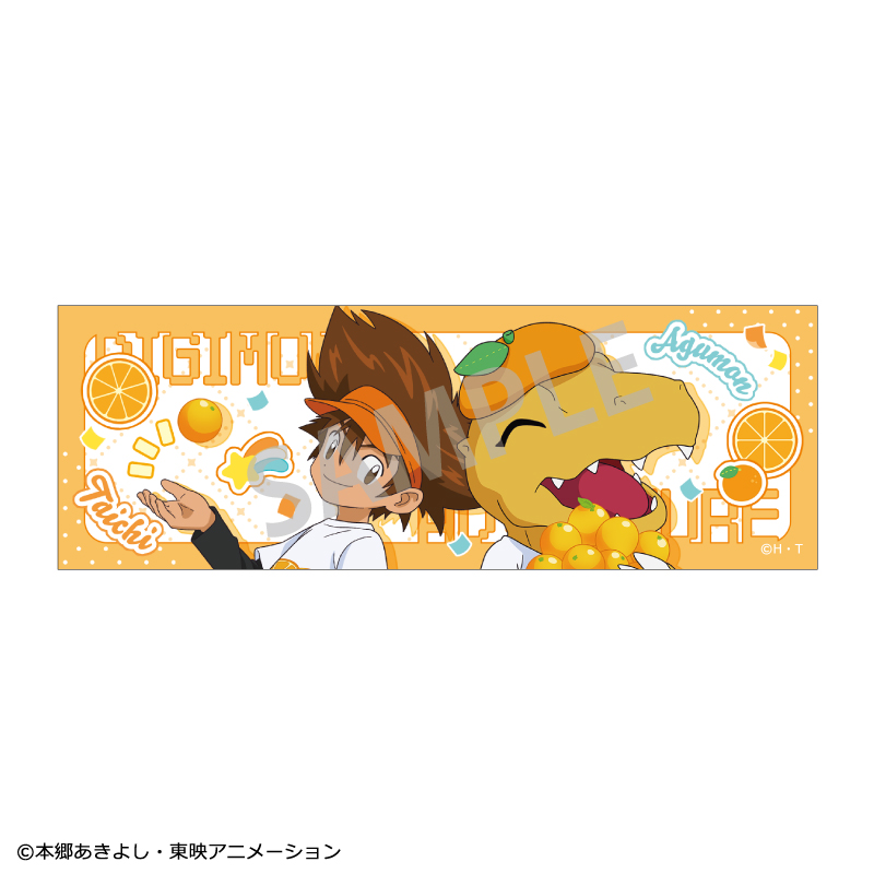 デジモンアドベンチャー_ロングスクエア缶バッジ　八神太一＆アグモン/フルーツパーティー