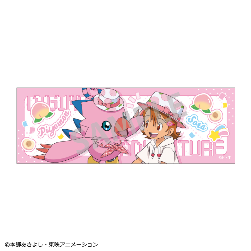 デジモンアドベンチャー_ロングスクエア缶バッジ　武之内空＆ピヨモン/ フルーツパーティー