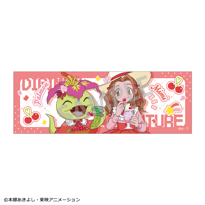 デジモンアドベンチャー_ロングスクエア缶バッジ　太刀川ミミ＆パルモン/フルーツパーティー