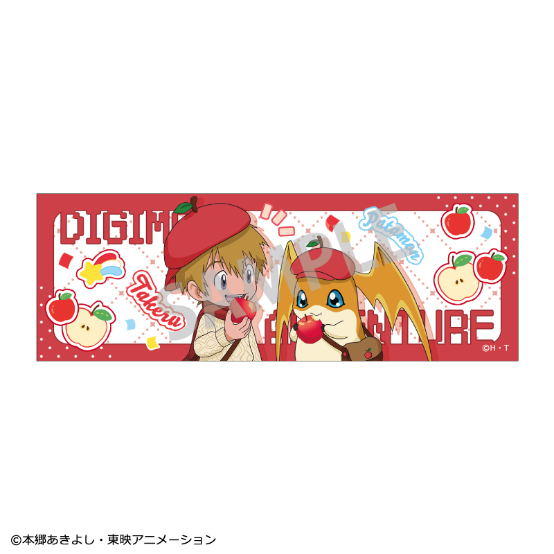 デジモンアドベンチャー_ロングスクエア缶バッジ　高石タケル＆パタモン/ フルーツパーティー