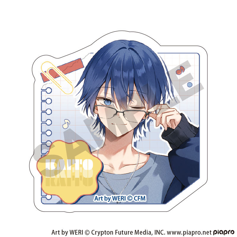 初音ミク_アクリルヘアクリップ　KAITO　メガネスタイル