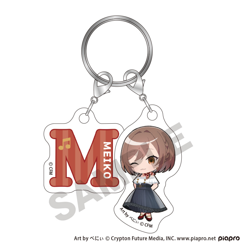 初音ミク_ちび2連イニシャルキーチェーン　MEIKO　クラシカルレトロミニキャラ