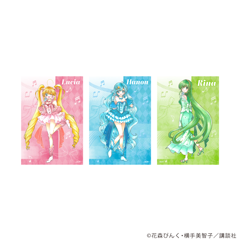 マーメイドメロディーぴちぴちピッチ_L版ブロマイド3枚セット01/集合デザイン アイドル衣装ver.(描き下ろしイラスト)