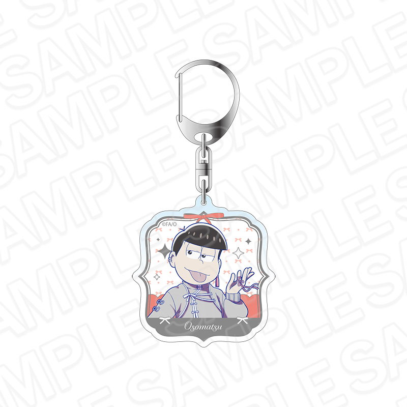 おそ松さん_ホログラムアクリルキーホルダー おそ松 中華風リボン ver.