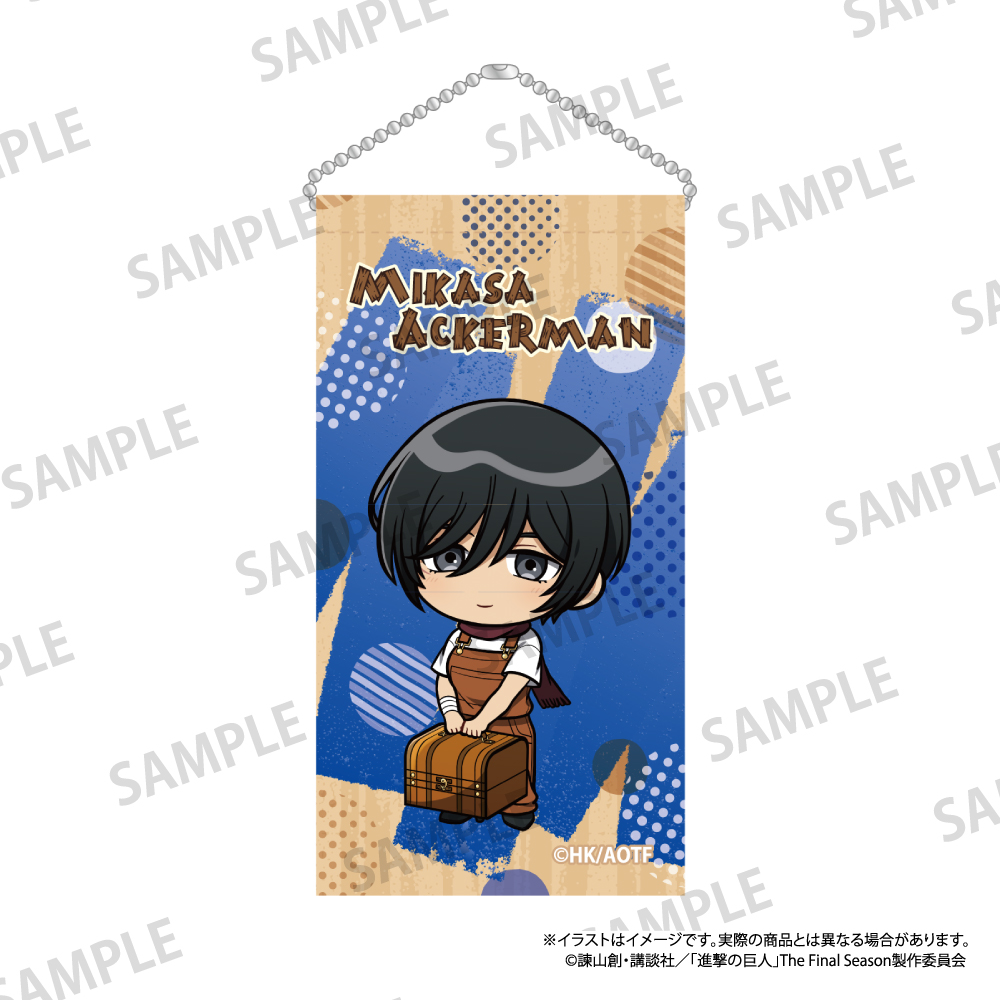 進撃の巨人_ミニタペストリーキーホルダー ミカサ・アッカーマン(ミニキャラ)(DIY)