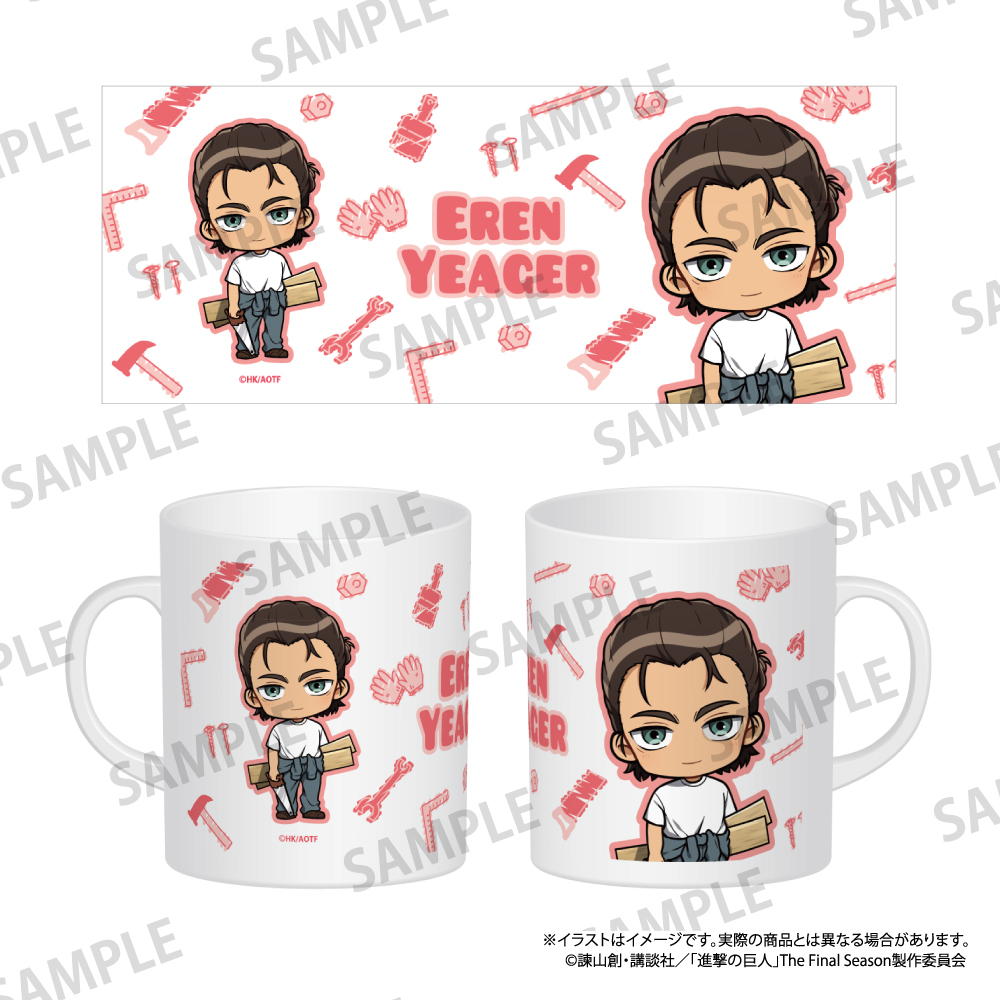 進撃の巨人_フルカラーマグカップ エレン・イェーガー(ミニキャラ)(DIY)