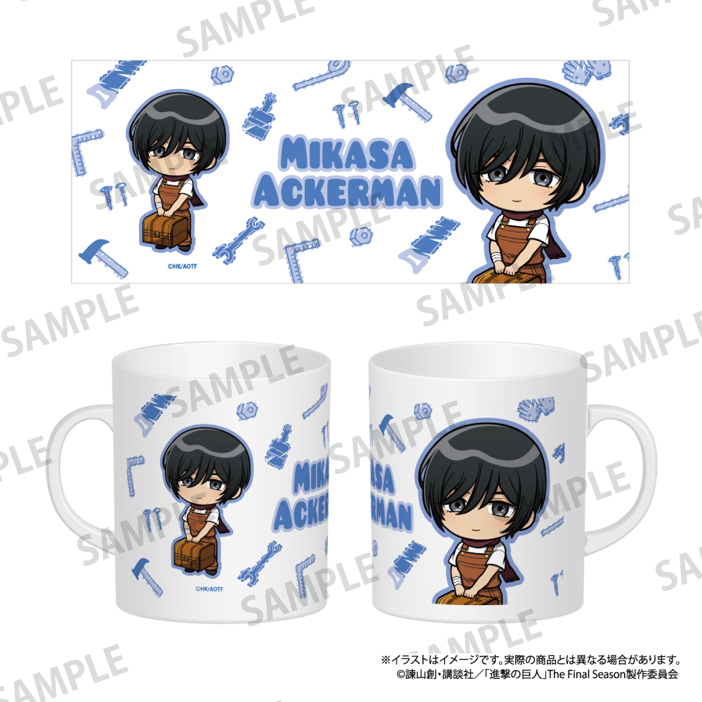 進撃の巨人_フルカラーマグカップ ミカサ・アッカーマン(ミニキャラ)(DIY)