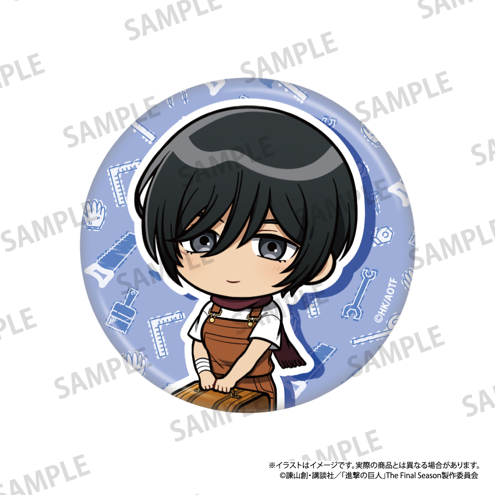 進撃の巨人_丸型缶バッジ ミカサ・アッカーマン(ミニキャラ)(DIY)