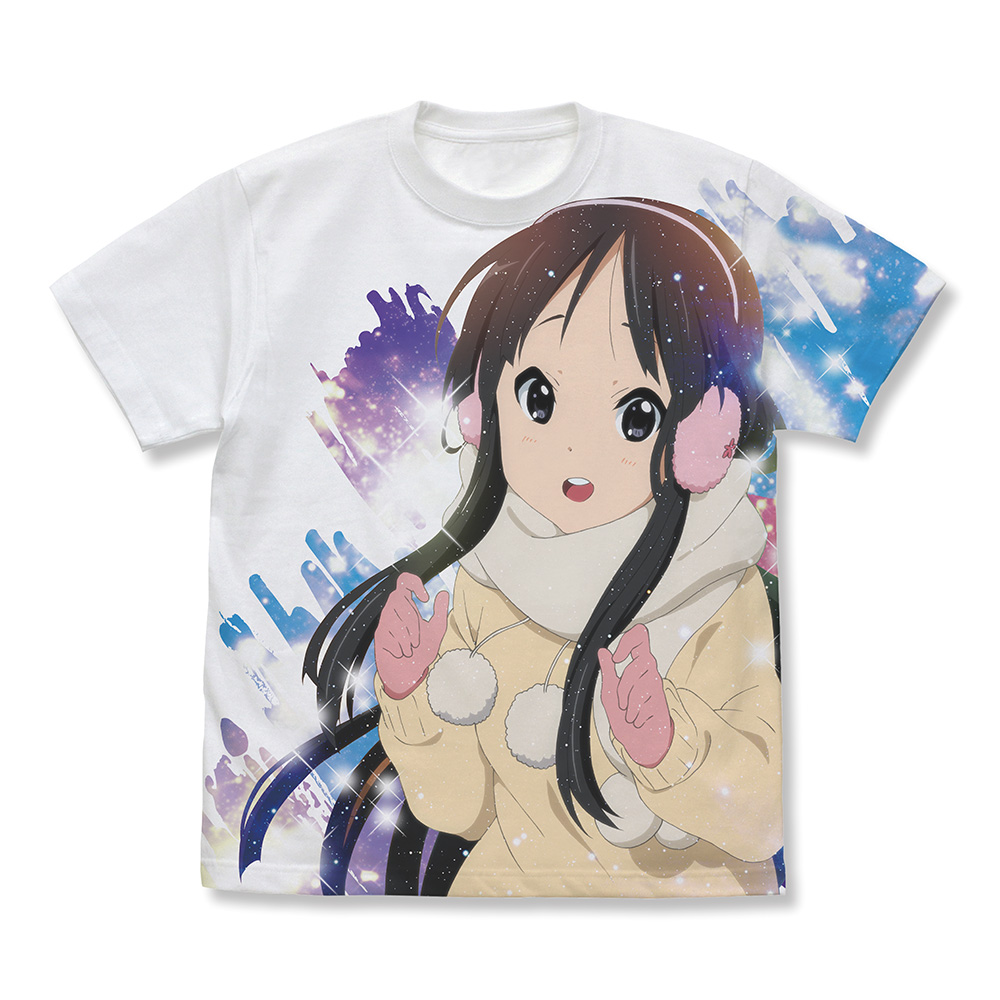 けいおん!_XLサイズ_秋山澪 フルグラフィックTシャツ Sparkle Snow Ver./WHITE
