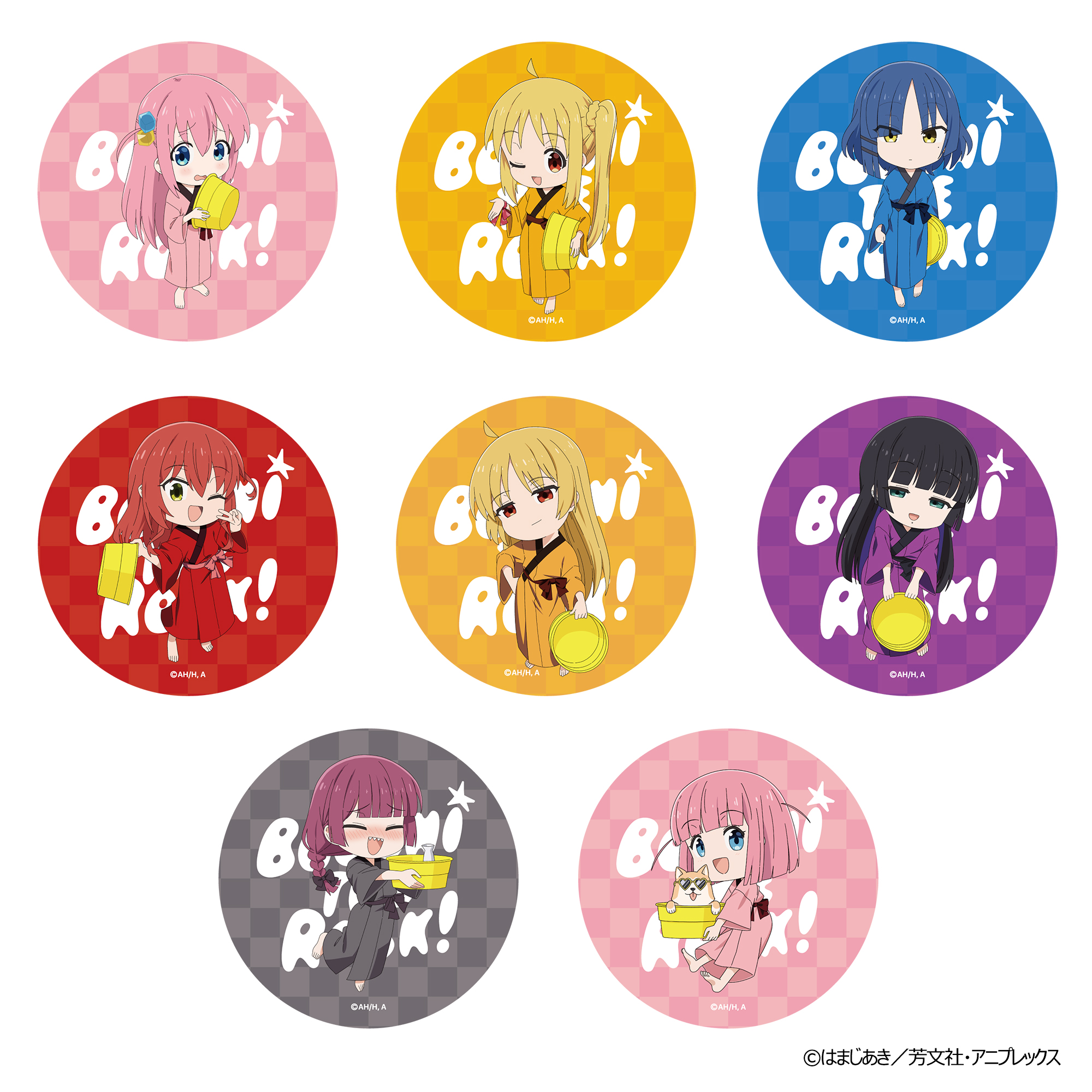 ぼっち・ざ・ろっく！_浴衣で温泉 ランダム缶バッジ(全8種)　【BOX／8個入り】