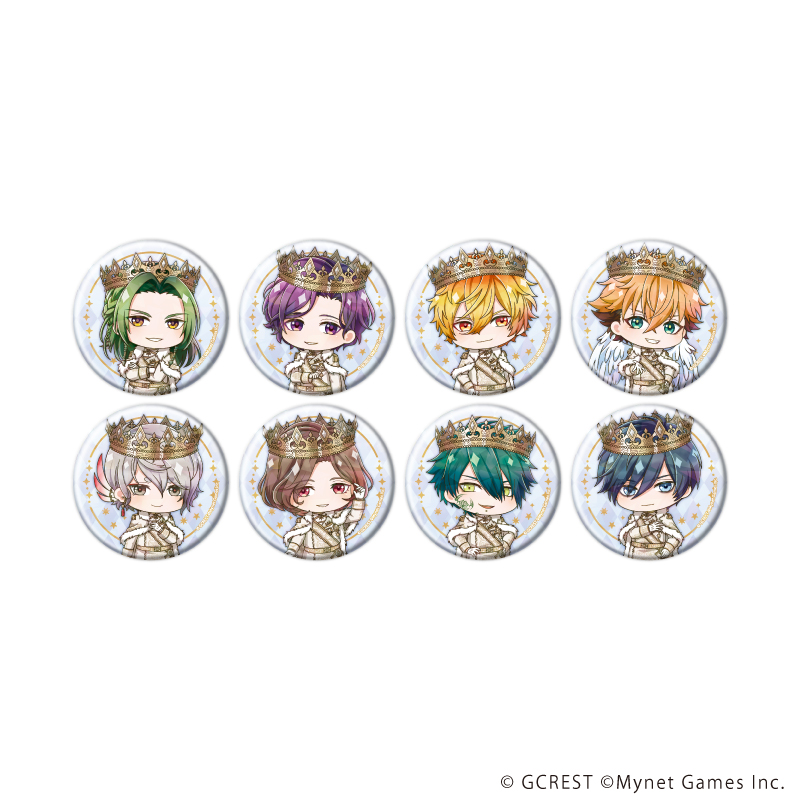 夢王国と眠れる100人の王子様_(57mm)_ホログラム缶バッジ15/コンプリートセット(全8種)(ミニキャライラスト)【コンプリートセット／8個入り】