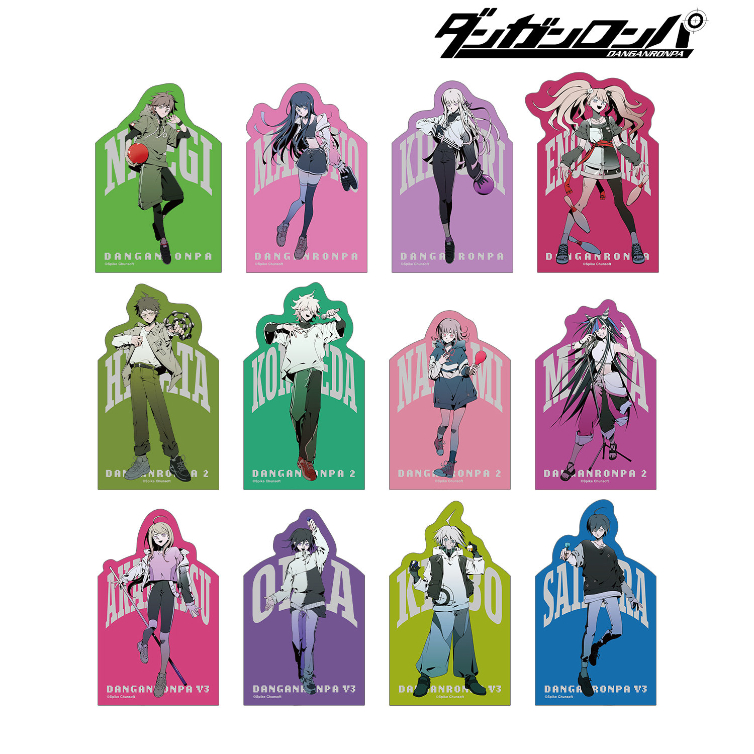 ダンガンロンパシリーズ_しづさんイラスト スポーティルックver. トレーディングダイカットステッカー(単位/コンプリートBOX/12パック入り)