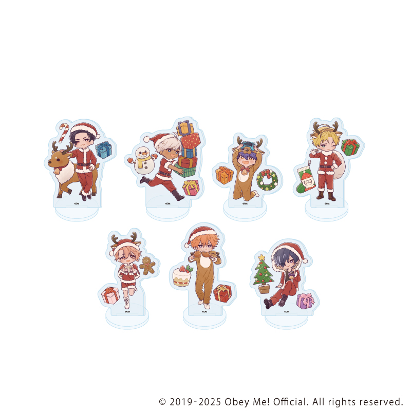 Obey Me! Nightbringer_アクリルぷちスタンド20/クリスマスver.コンプリートセット(全7種)(レトロアートイラスト)【コンプリートセット/7個入り】