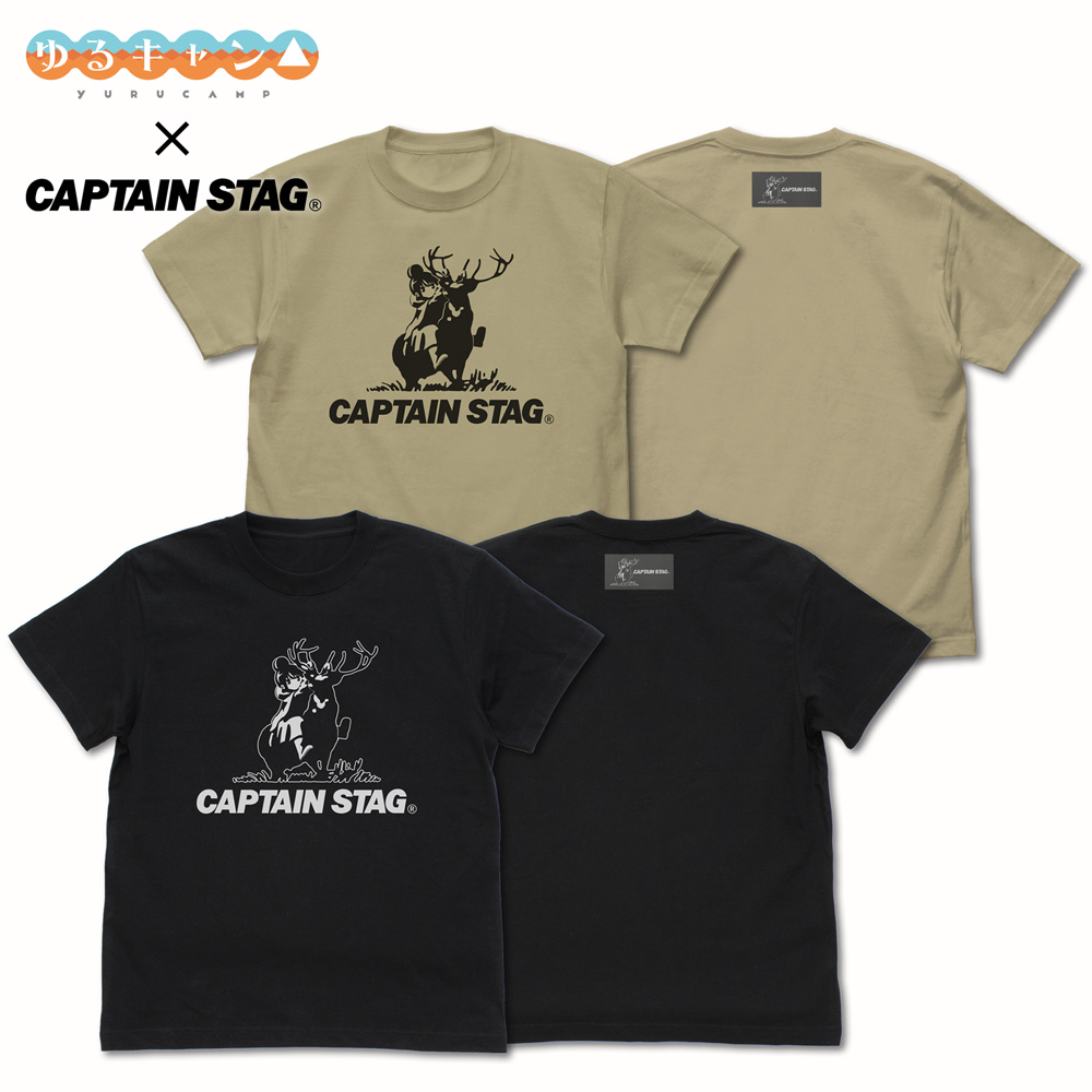 ゆるキャン△× キャプテンスタッグ_Mサイズ_Tシャツ/SAND KHAKI