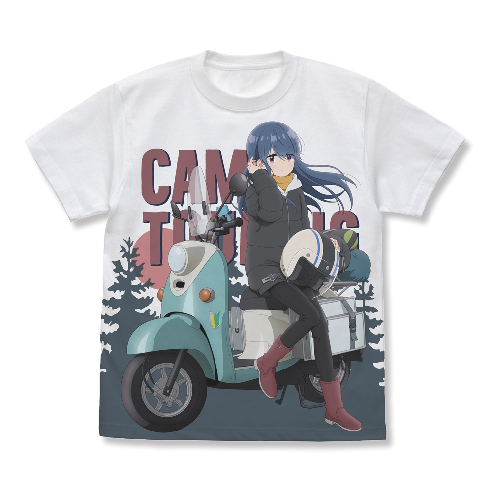 ゆるキャン△ SEASON3_XLサイズ_描き下ろし 志摩リン フルグラフィックTシャツ バイクでひといきVer./WHITE