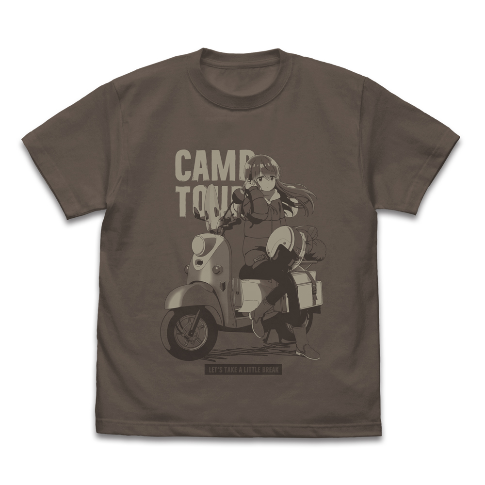 ゆるキャン△ SEASON3_Sサイズ_描き下ろし 志摩リン Tシャツ バイクでひといきVer./CHARCOAL